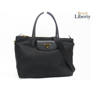 Prada Tote Bag Handbag Shoulder Nero Black Leather